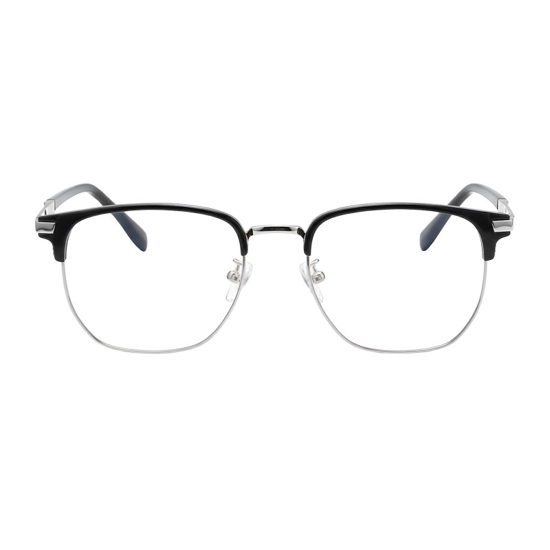Browline Black Silver Eyeglasses