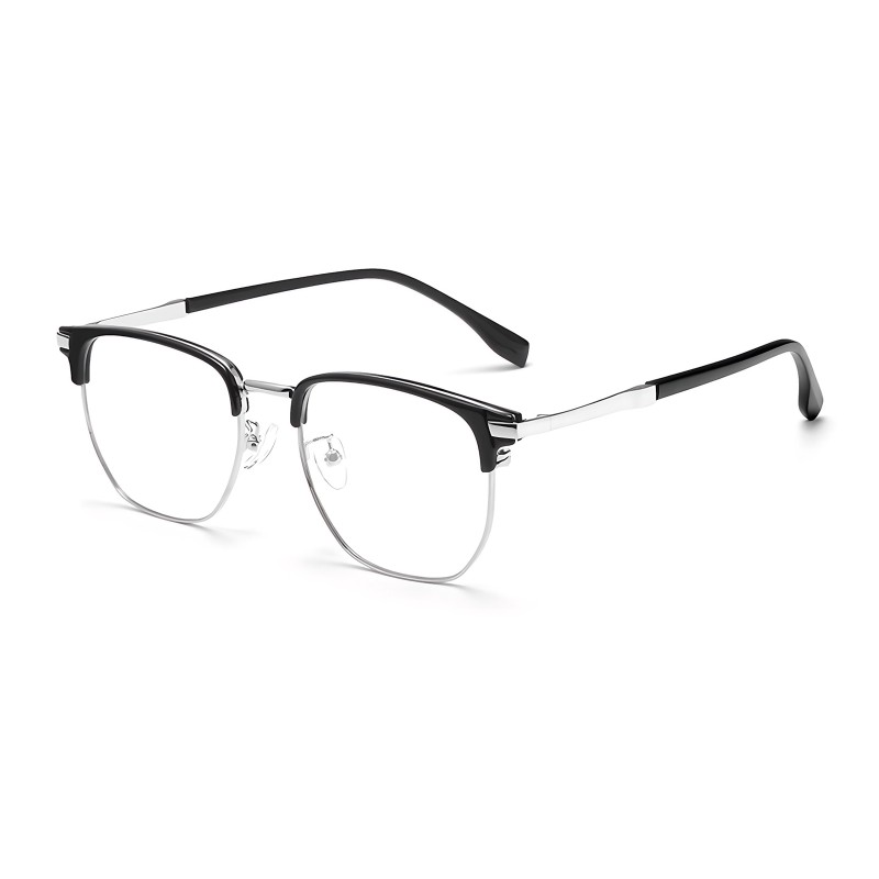 Browline Black Silver Eyeglasses