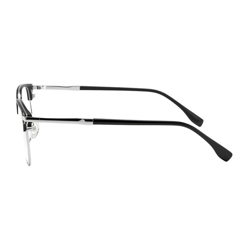 Browline Black Silver Eyeglasses