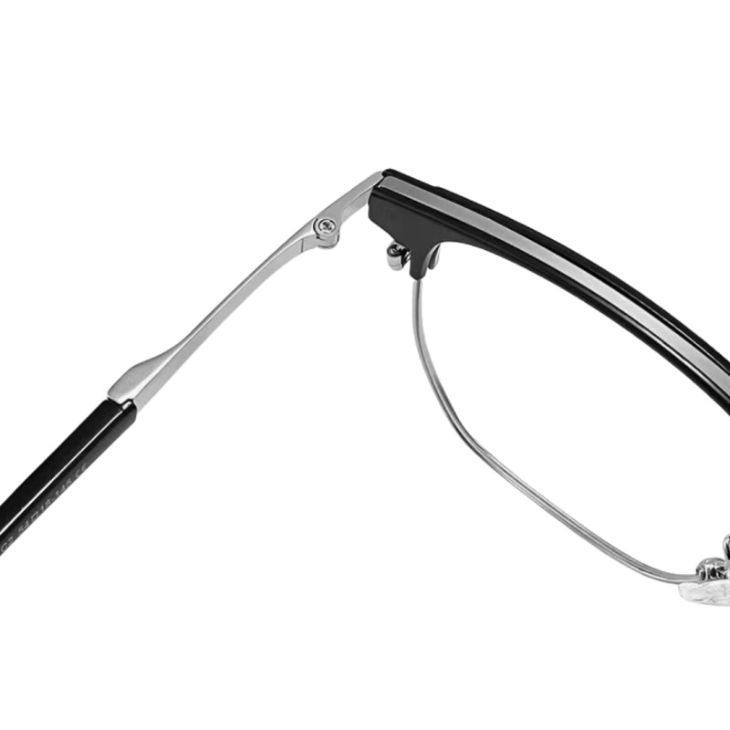 Browline Black Silver Eyeglasses