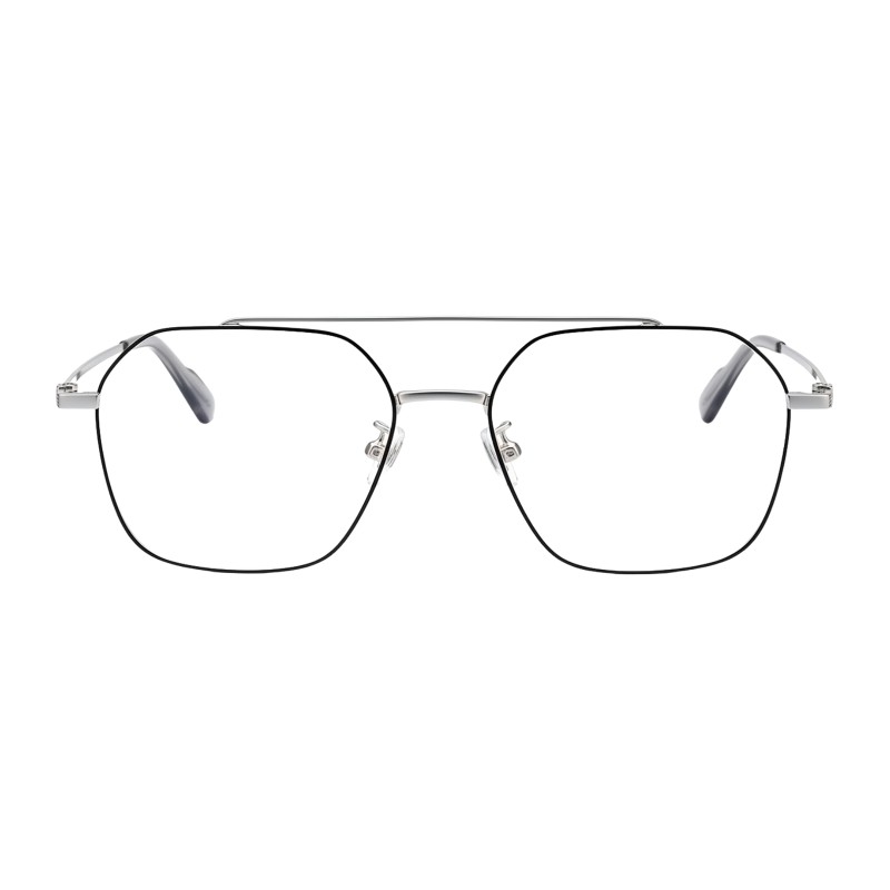 Aviator Black Silver Eyeglasses