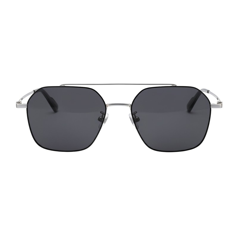Aviator Black Silver Eyeglasses
