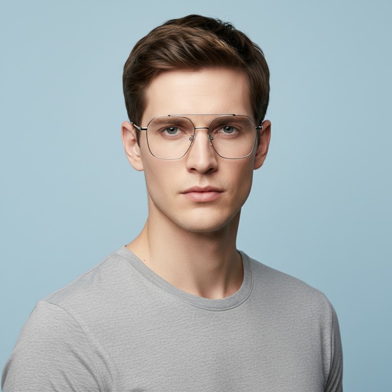 Aviator Silver Eyeglasses