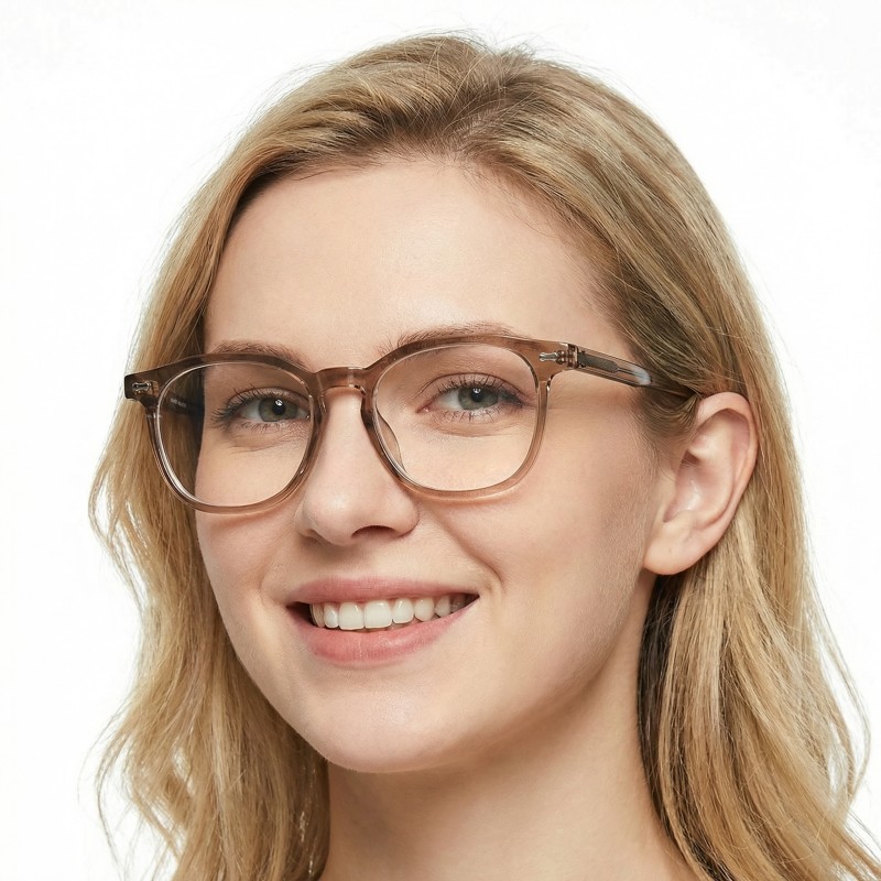 Polygon Light Mocha Eyeglasses