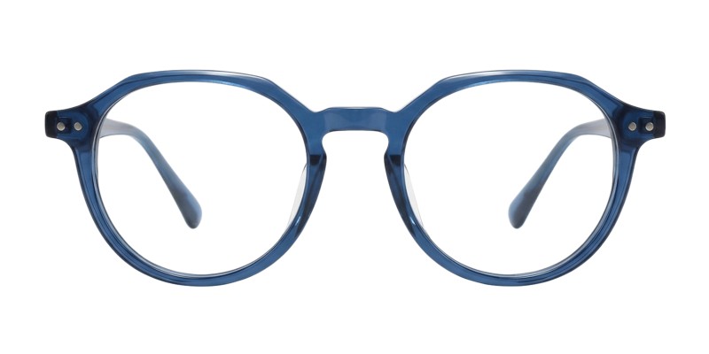 Shelby Blue Polygon Prescription Glasses