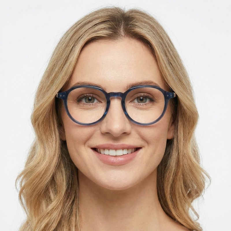 Polygon Blue Eyeglasses