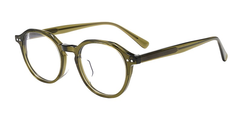 Shelby Olive Green Polygon Prescription Glasses additional view