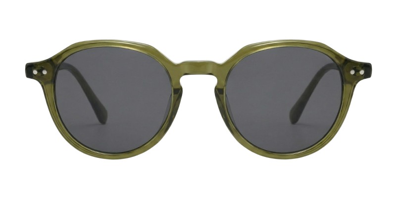 Shelby Olive Green Polygon Prescription Glasses additional view