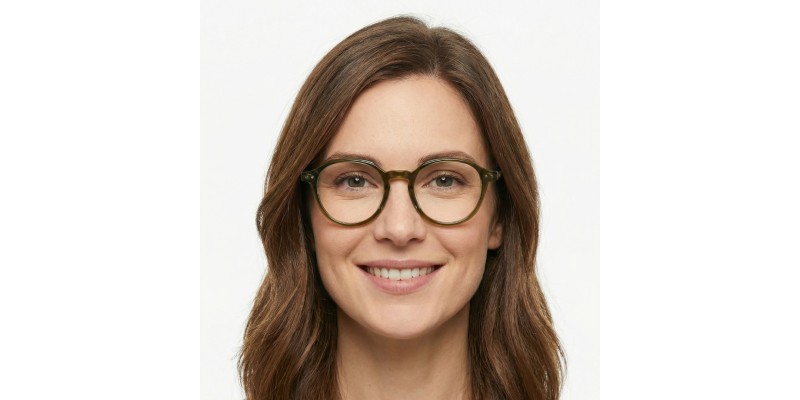 Shelby Olive Green Polygon Prescription Glasses additional view