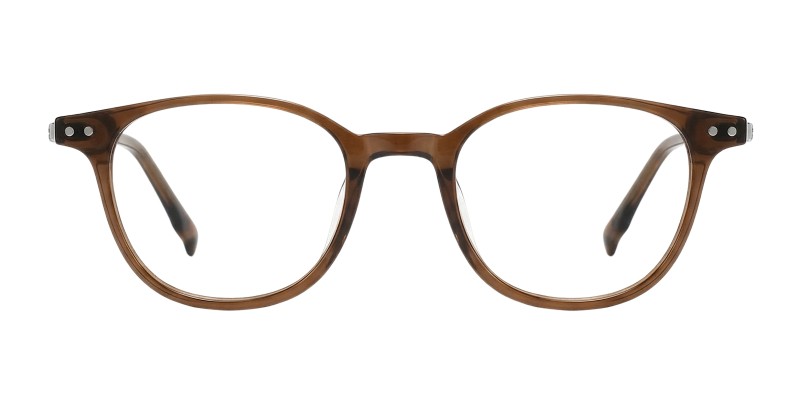 Vivian Brown Polygon Prescription Glasses