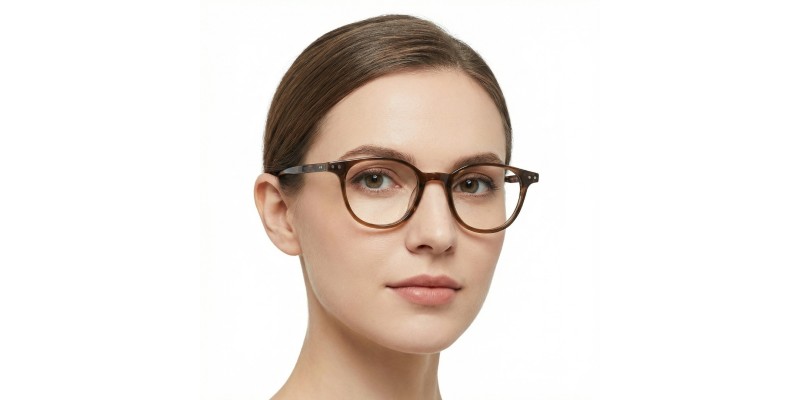 Vivian Brown Polygon Prescription Glasses additional view