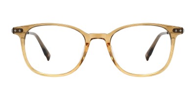Vivian Light Brown Polygon Prescription Glasses