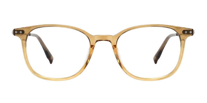 Vivian Light Brown Polygon Prescription Glasses