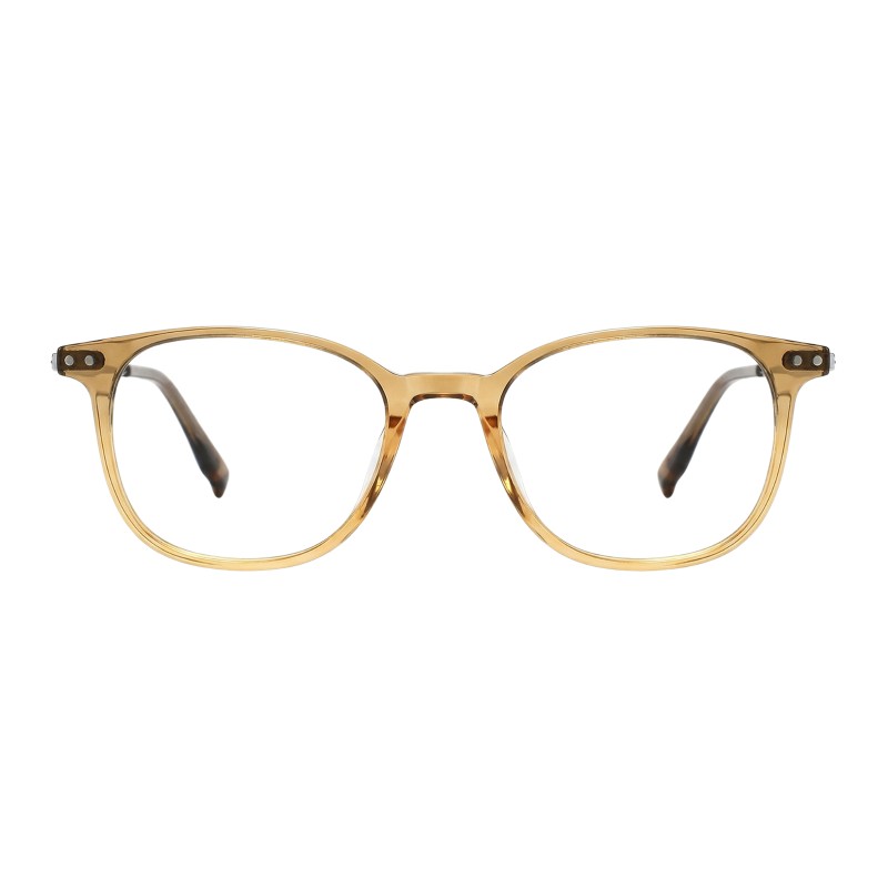 Square Light Brown Eyeglasses