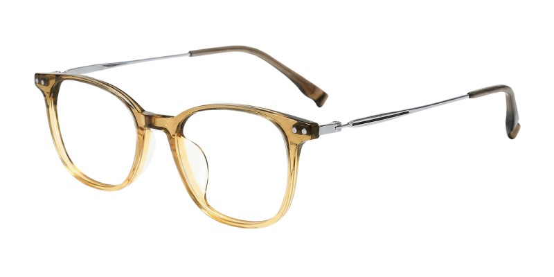 Vivian Light Brown Polygon Prescription Glasses additional view
