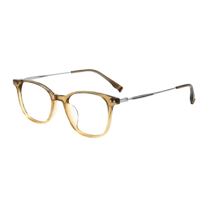 Square Light Brown Eyeglasses