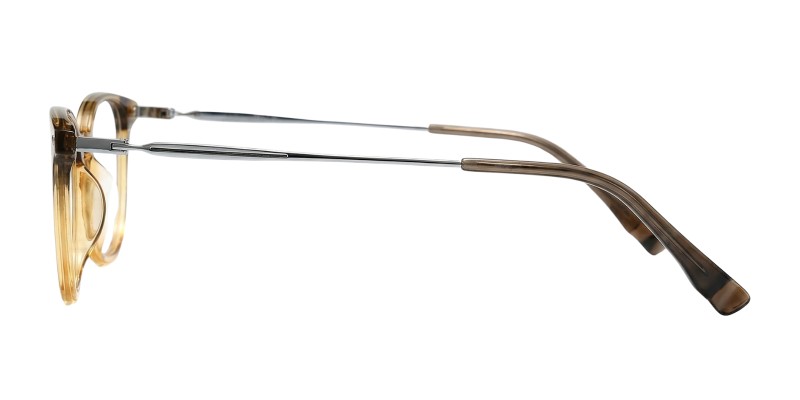 Vivian Light Brown Polygon Prescription Glasses additional view