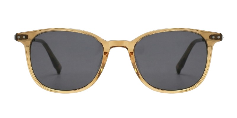 Vivian Light Brown Polygon Prescription Glasses additional view