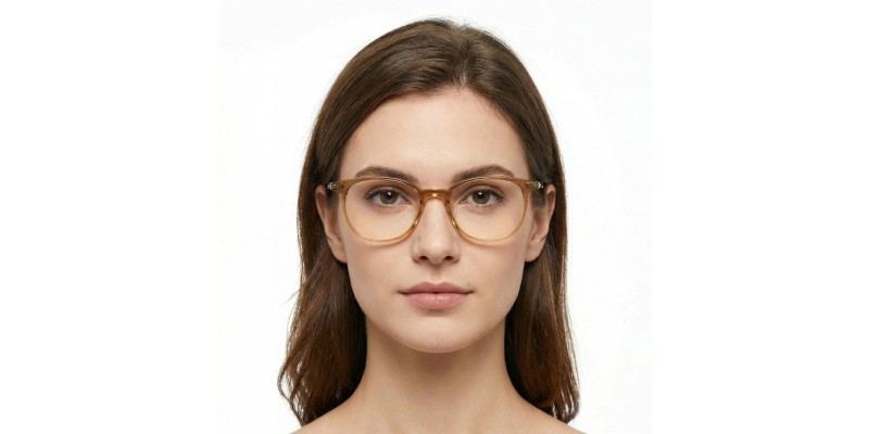 Vivian Light Brown Polygon Prescription Glasses additional view