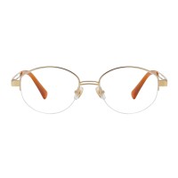 Vanessa - Oval Golden Eyeglasses
