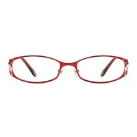 Chloe - Oval Red Eyeglasses