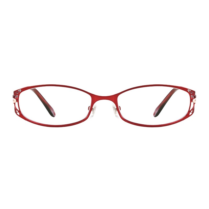 Oval Red Eyeglasses