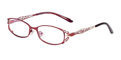 Chloe Red Oval Prescription Glasses