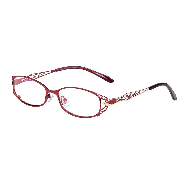 Oval Red Eyeglasses
