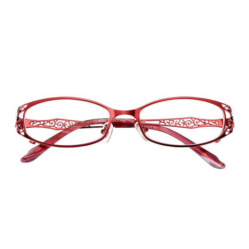 Oval Red Eyeglasses