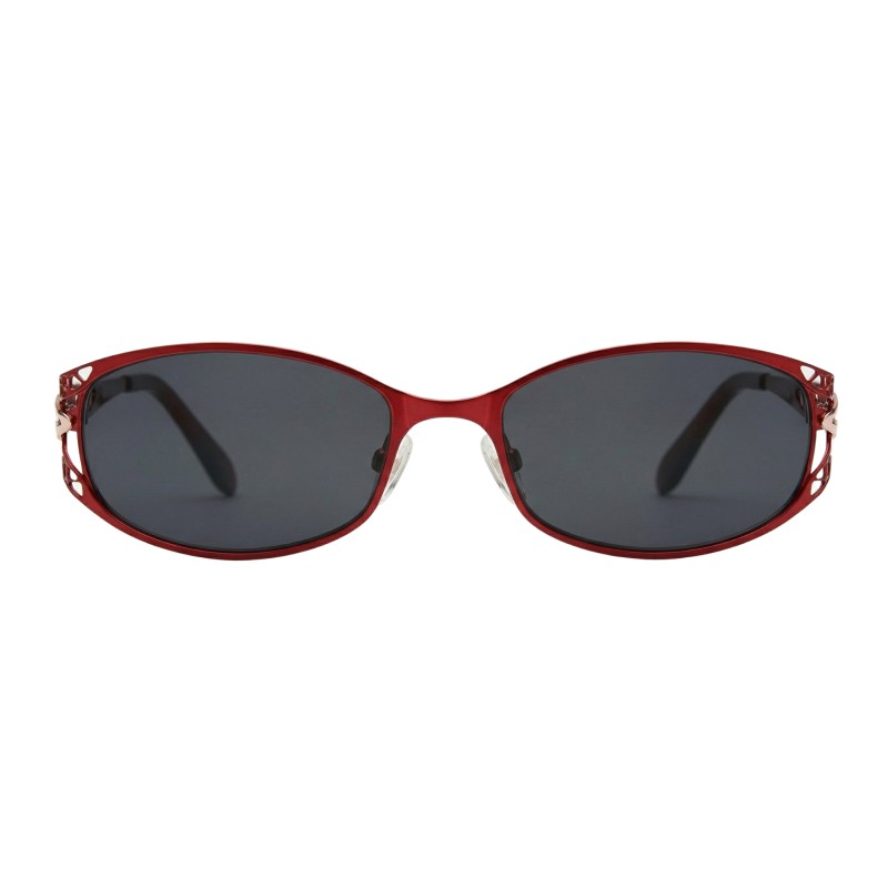 Oval Red Eyeglasses