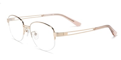 Oval Golden Eyeglasses