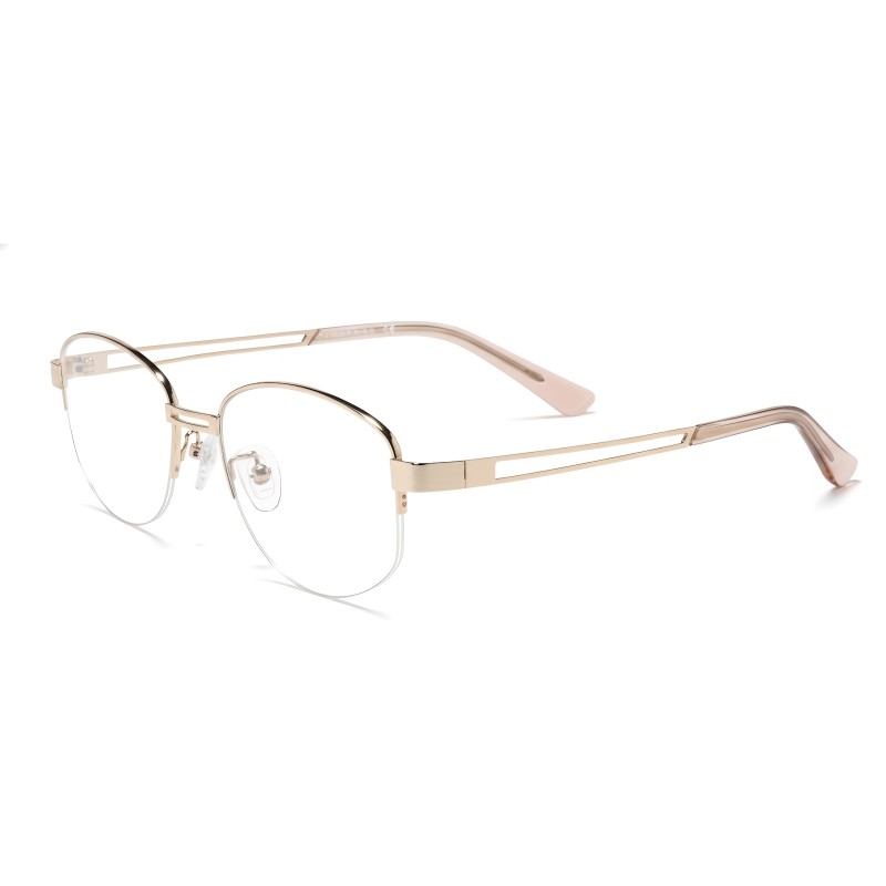 Oval Golden Eyeglasses