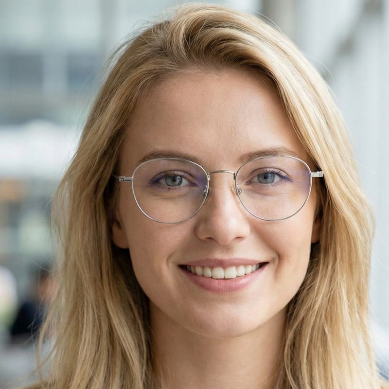 Oval Silver Eyeglasses