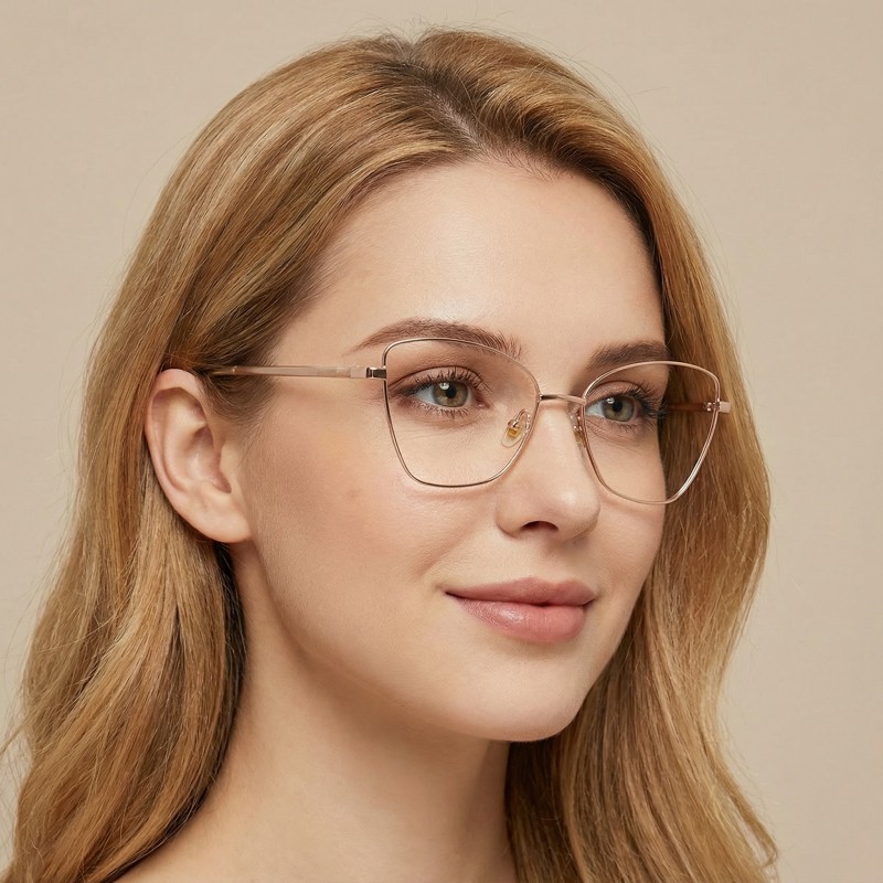 Cat Eye Champagne Eyeglasses