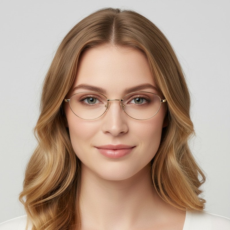 Cat Eye Golden Eyeglasses