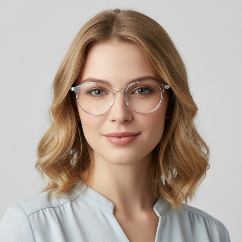 Round Gray Eyeglasses