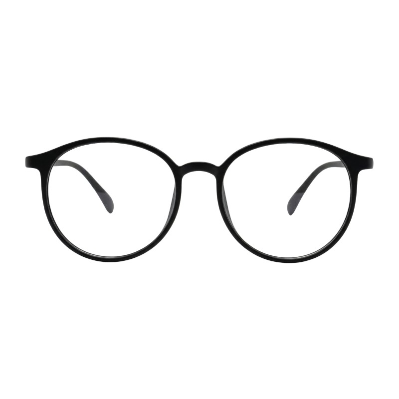 Round Matte-black Eyeglasses