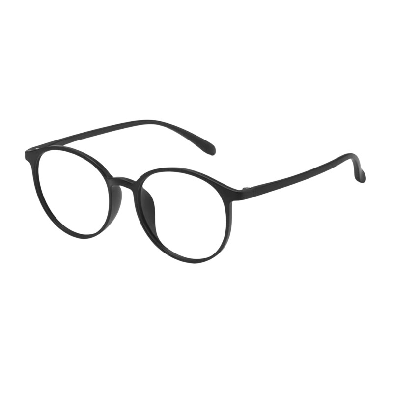 Round Matte-black Eyeglasses