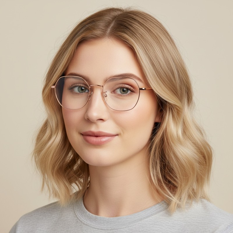 Polygon Rose Gold Eyeglasses