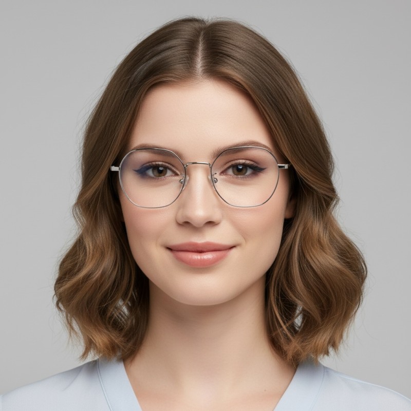 Polygon Silver Eyeglasses