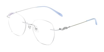 Polygon Silver Eyeglasses