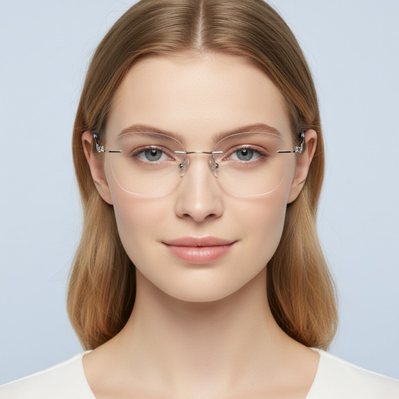 Polygon Silver Eyeglasses