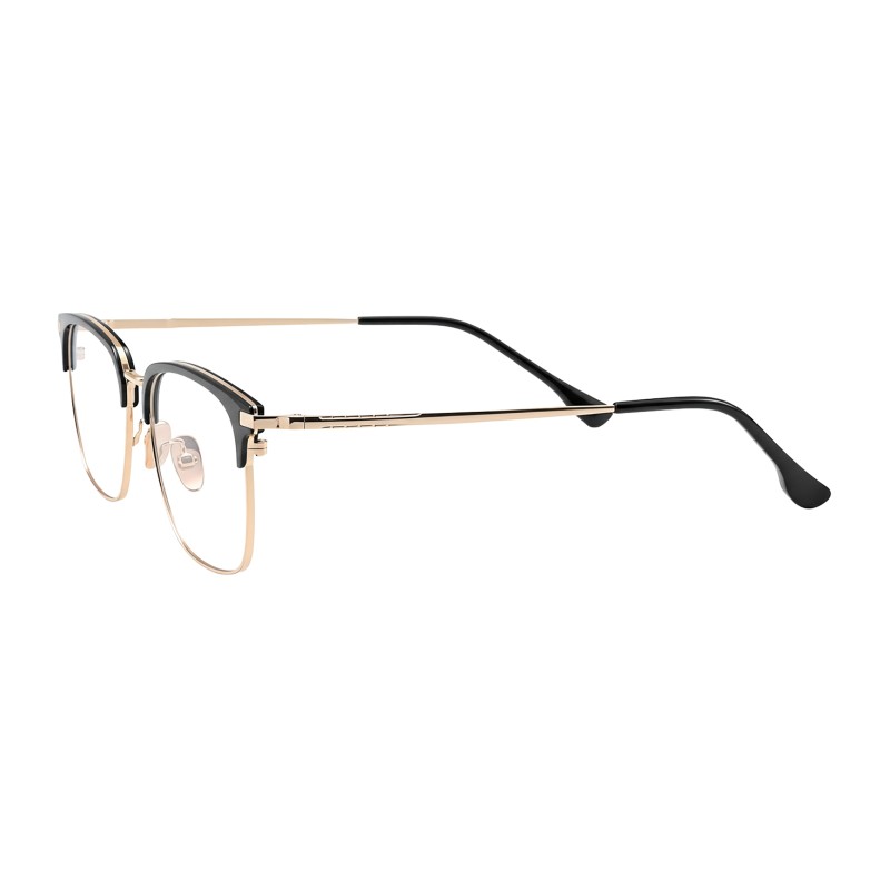 Browline Black/Golden Eyeglasses