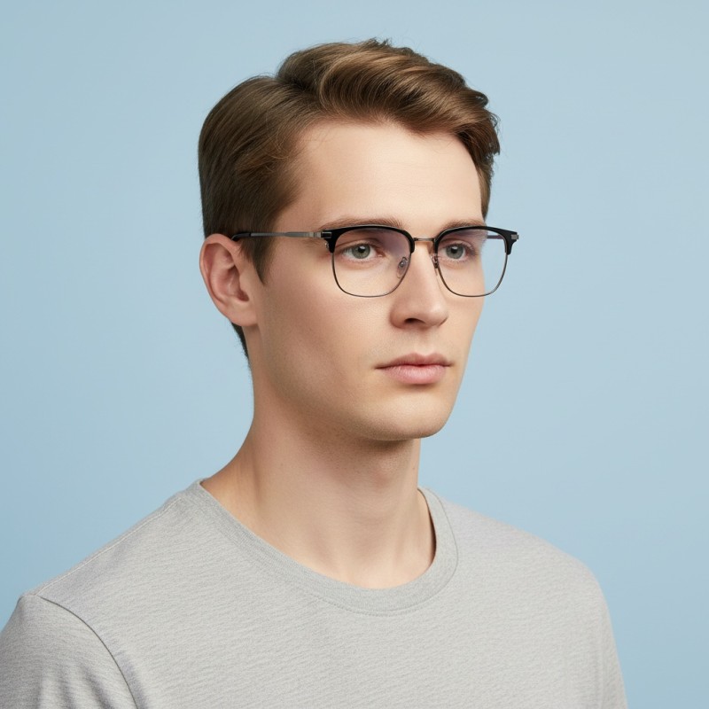 Browline Black/Gunmetal Eyeglasses