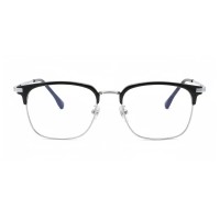 Victor - Browline Black Silver Eyeglasses