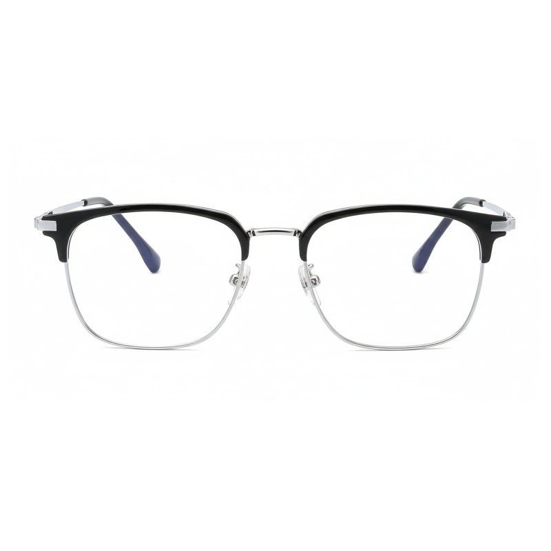 Browline Black Silver Eyeglasses