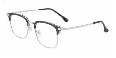 Browline Black Silver Eyeglasses
