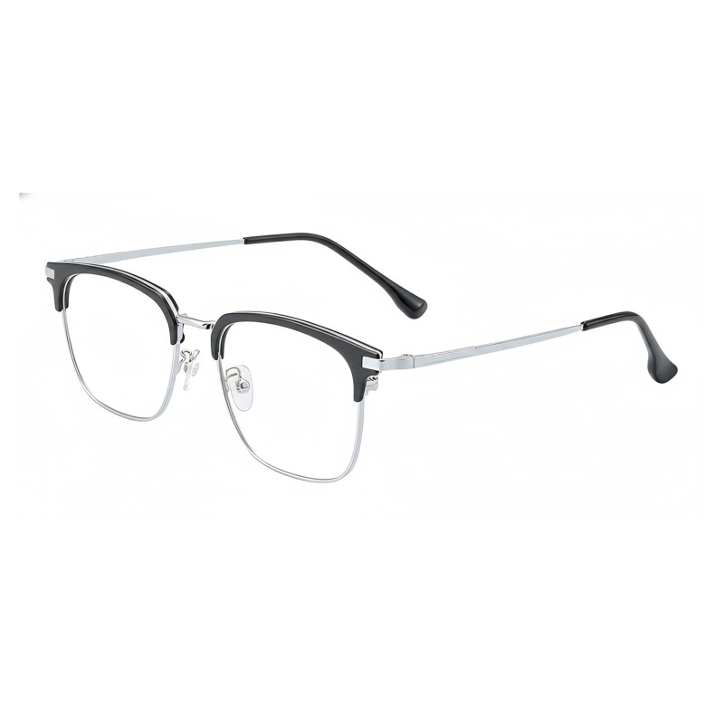 Browline Black Silver Eyeglasses