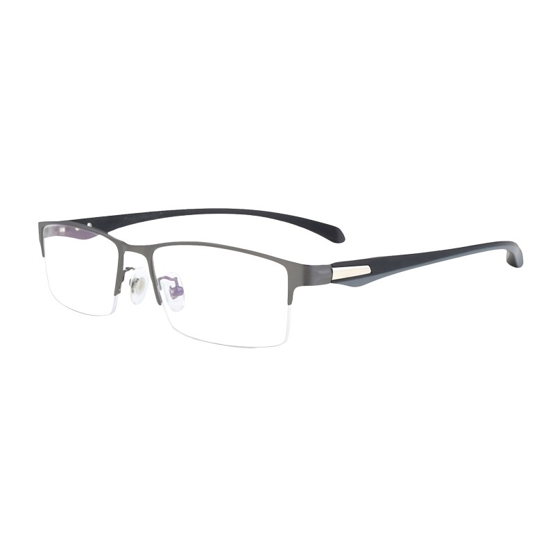 Rectangle Gunmetal Eyeglasses