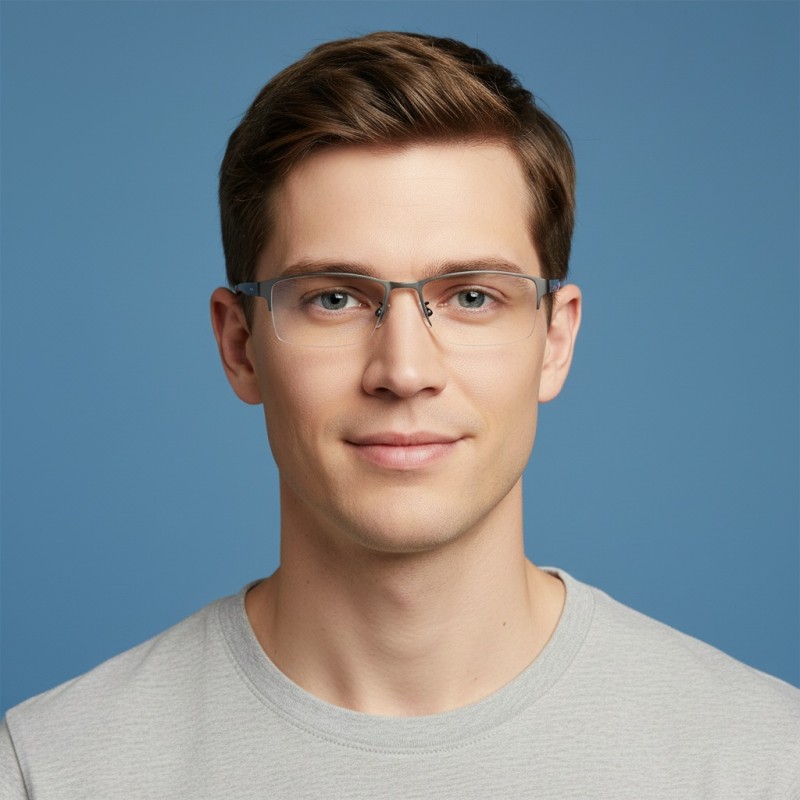 Rectangle Gunmetal Eyeglasses